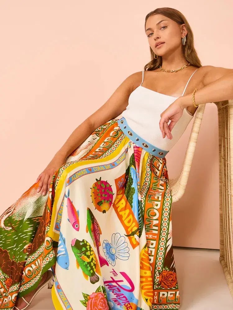 Alemais Samaki Scarf Top & Paradiso Silk Scarf Skirt Set Multi Size 10 AU photo 14
