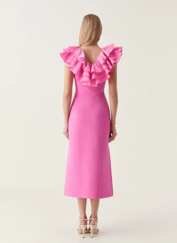 Backless Fuchsia Maxi Dress Size S photo 21