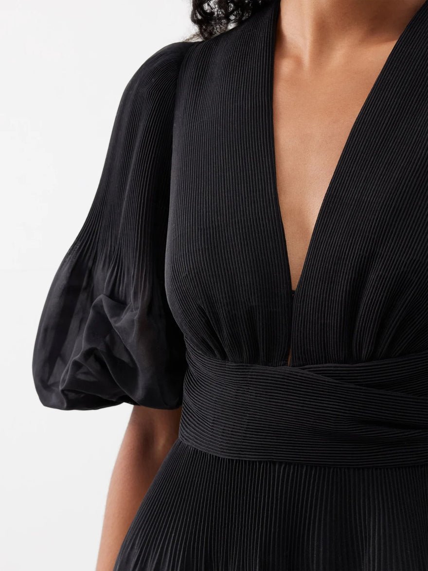 Zimmermann Pleated Midi Dress - Black photo 3