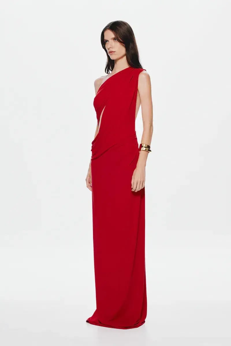 MISHA THE SOLSTICE CUPRO DRESS in CHERRY RED SIZE XS / 6 - 8 photo 8