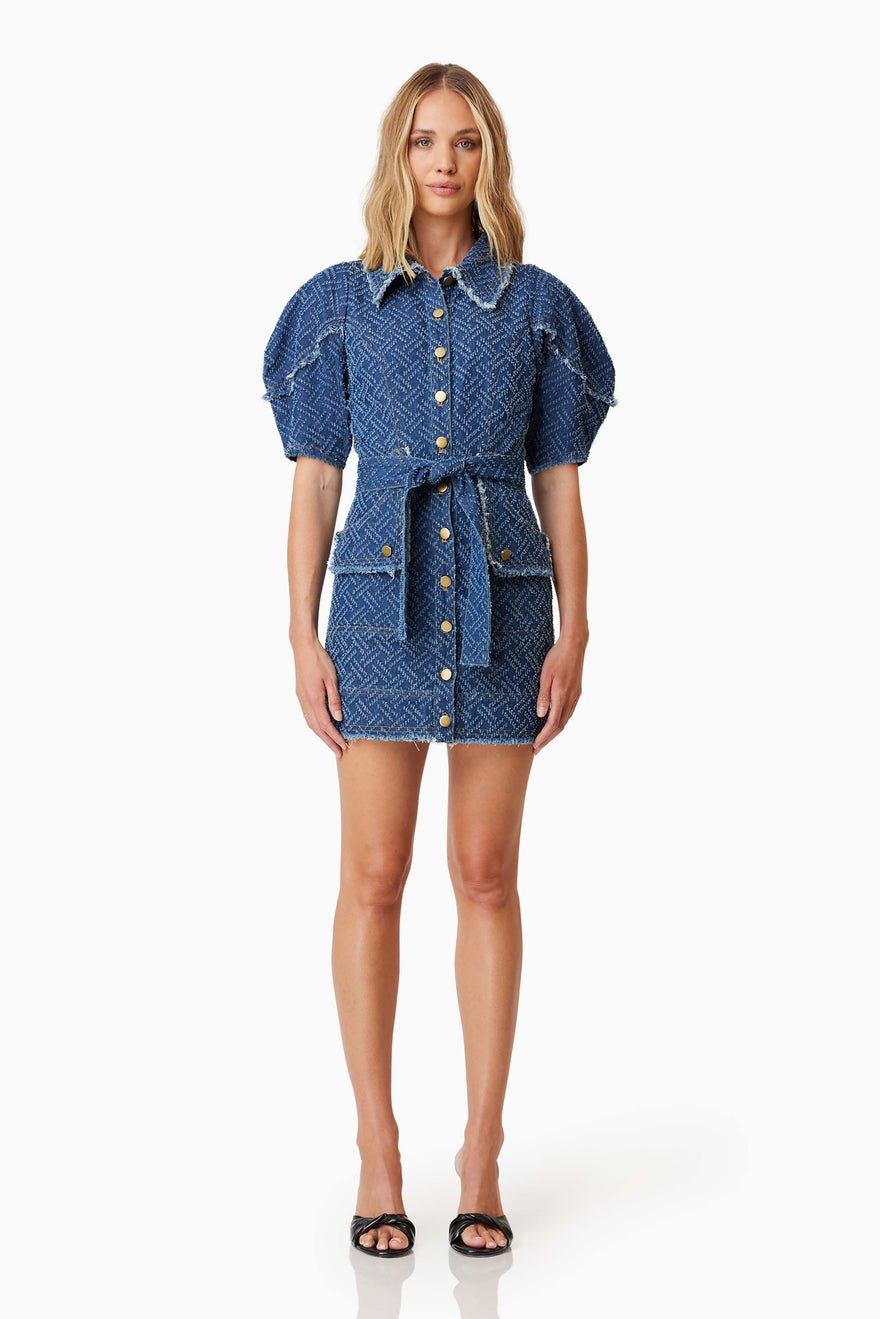 Elliatt Cora Denim Day Dress - Navy photo 3