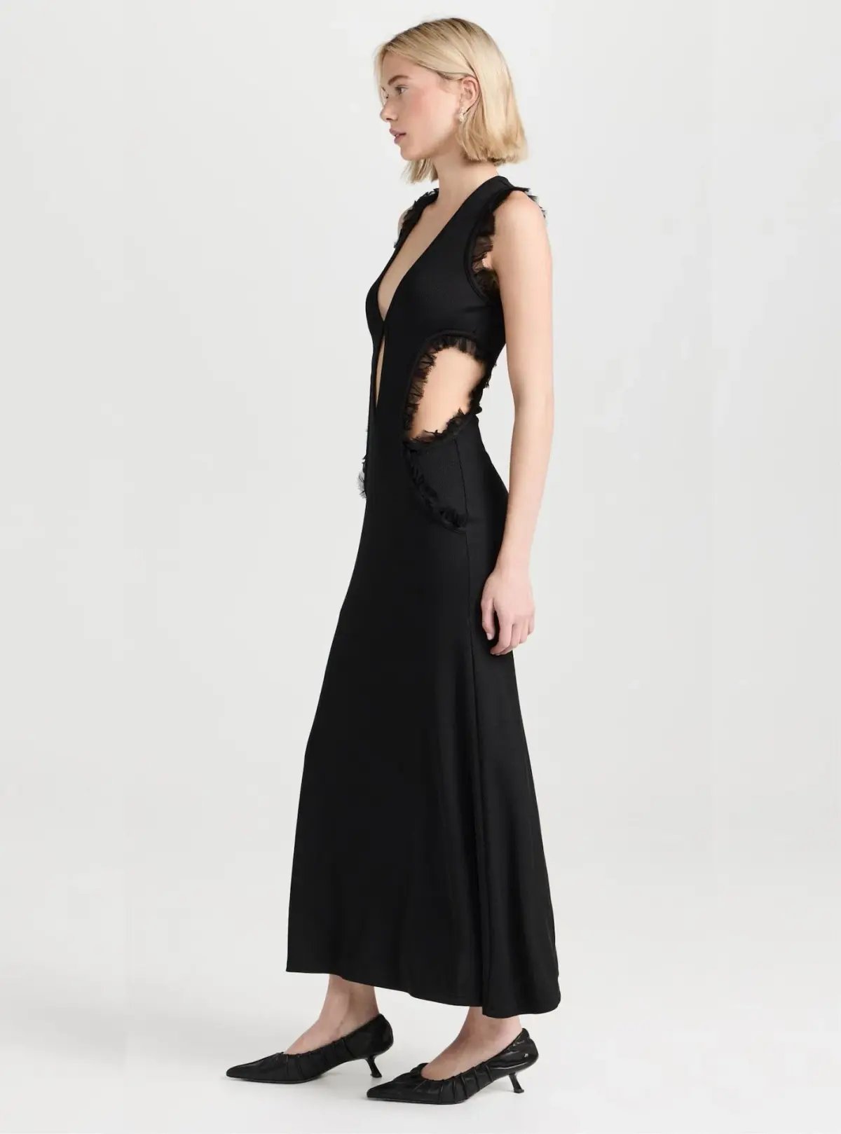 Christopher Esber Carina Plunge Dress Black Size 10 photo 2