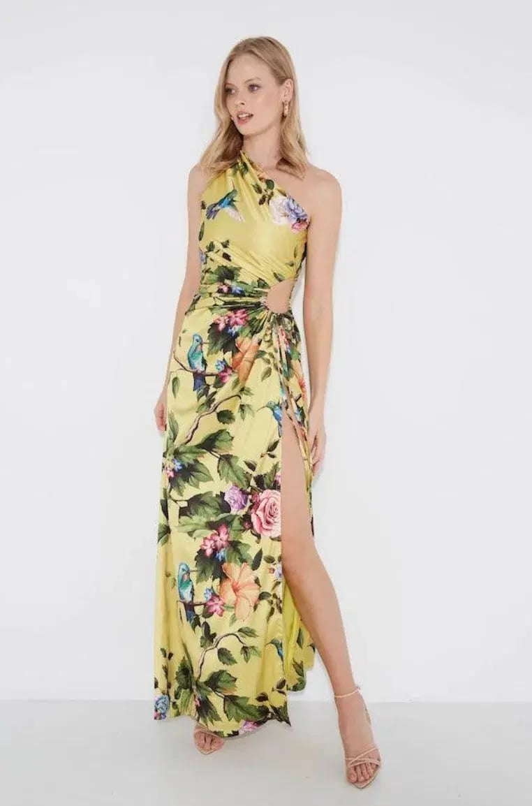 Sonya Moda Nour Royal Botanica Maxi Dress Yellow Floral Size 8 photo 2