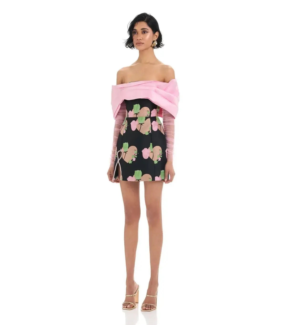 Eliya The Label Kyros Mini Dress Black Floral Size AU 10 photo 3