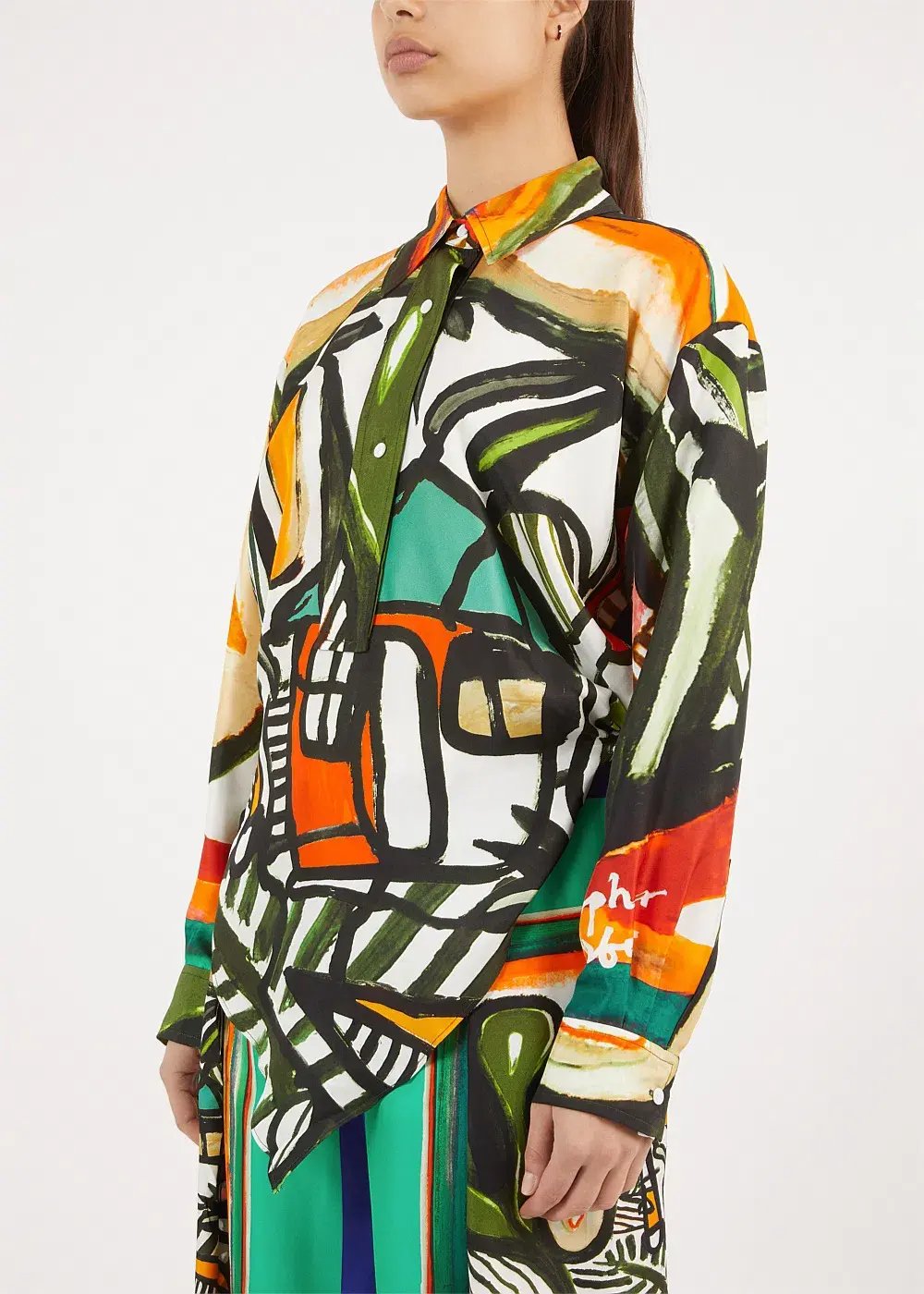 Christopher Esber Ruched Back Bandana Scarf Cropped Shirt Print Size 4 photo 4