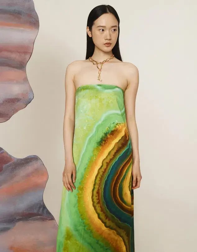 Alemais Iris Strapless Gown Green Maxi Dress XS Size 6 photo 2