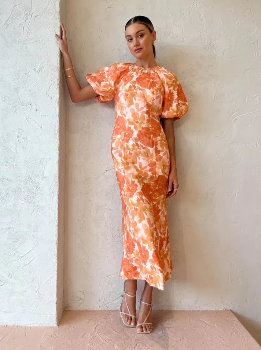 Significant Other Elena Midi Dress In Scarlet Poppy photo 3