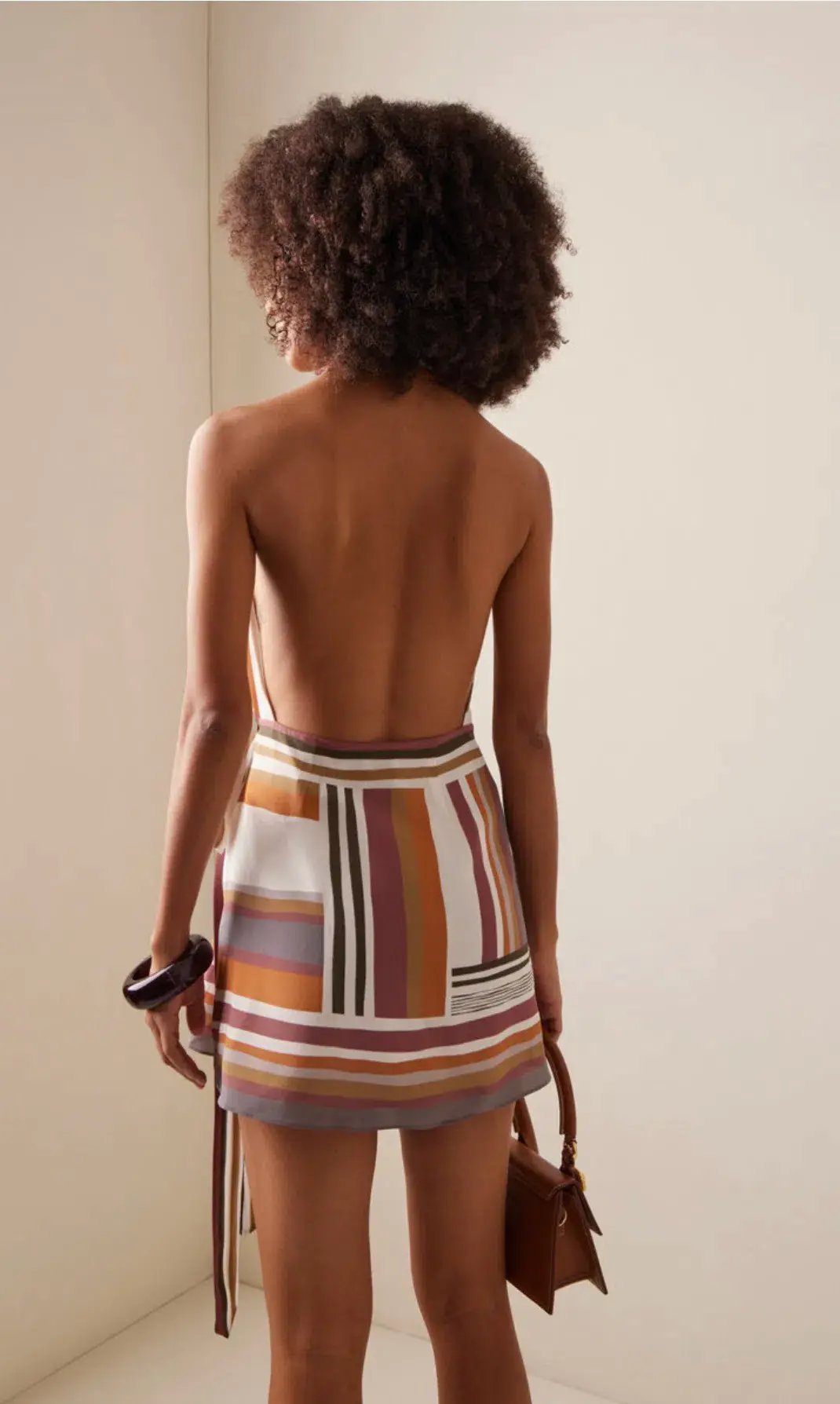 Sir the Label Caprera Silk Halter Mini Dress in Milazzo Stripe Size 1 / AU 8 photo 2