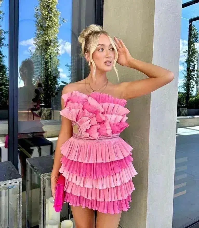 Eliya the Label Josephine Mini Dress in Pink Size M / AU 10 photo 4