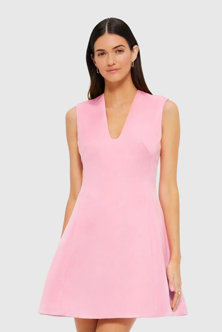 Leo Lin Briana V Neck Mini Dress - Flamingo photo 2