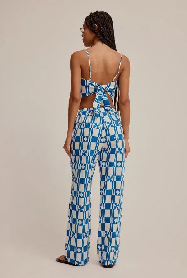 Venroy Printed Poplin Top Size XS/AU 6 & Pants Size S/AU 8 Set Print photo 2