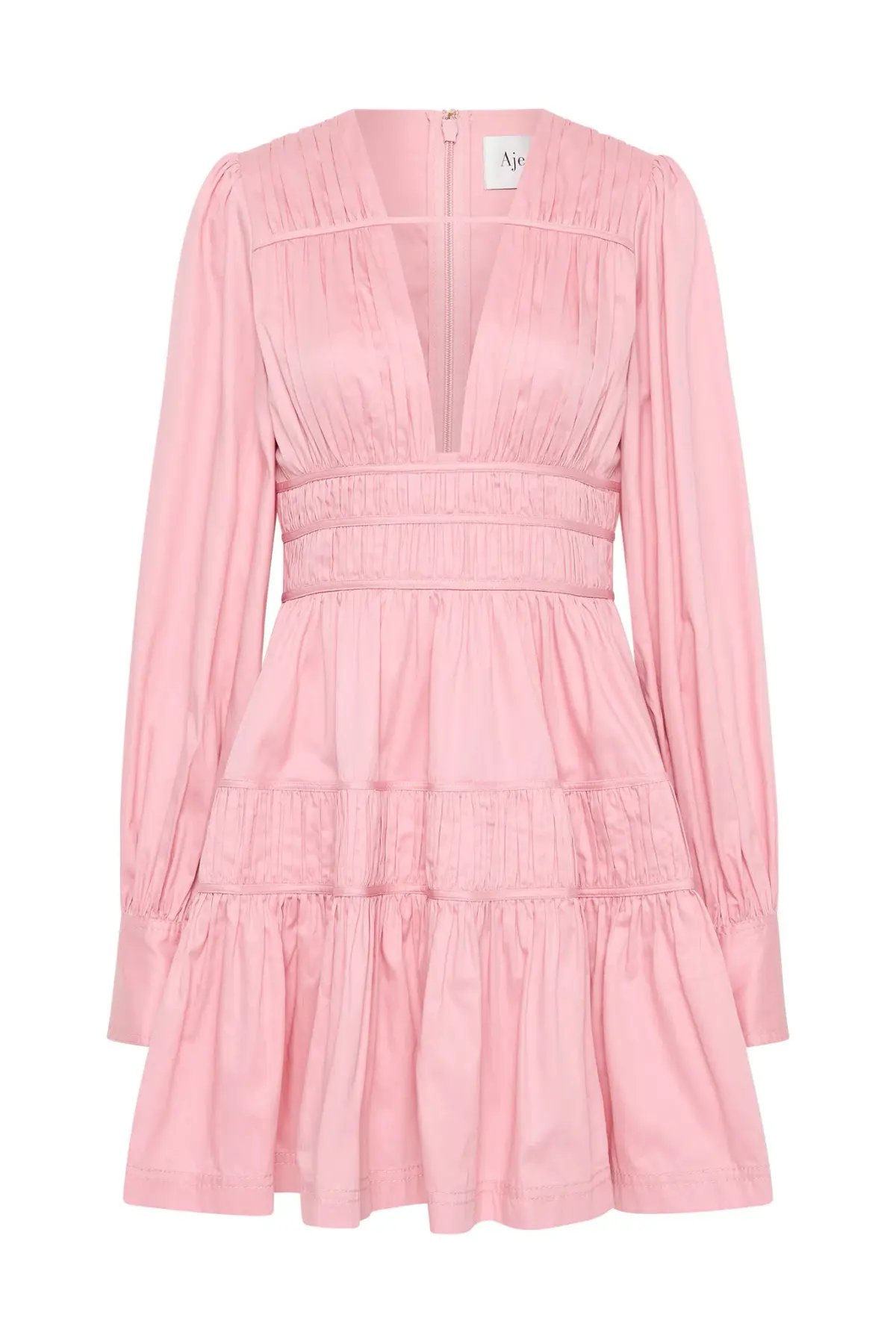 Aje Fallingwater Ruched Mini Dress Pink Size 12 photo 3