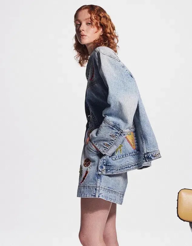 Alemais Jackpot Denim Jacket Size AU 8 and Mini Skirt Size AU 10 Blue photo 8