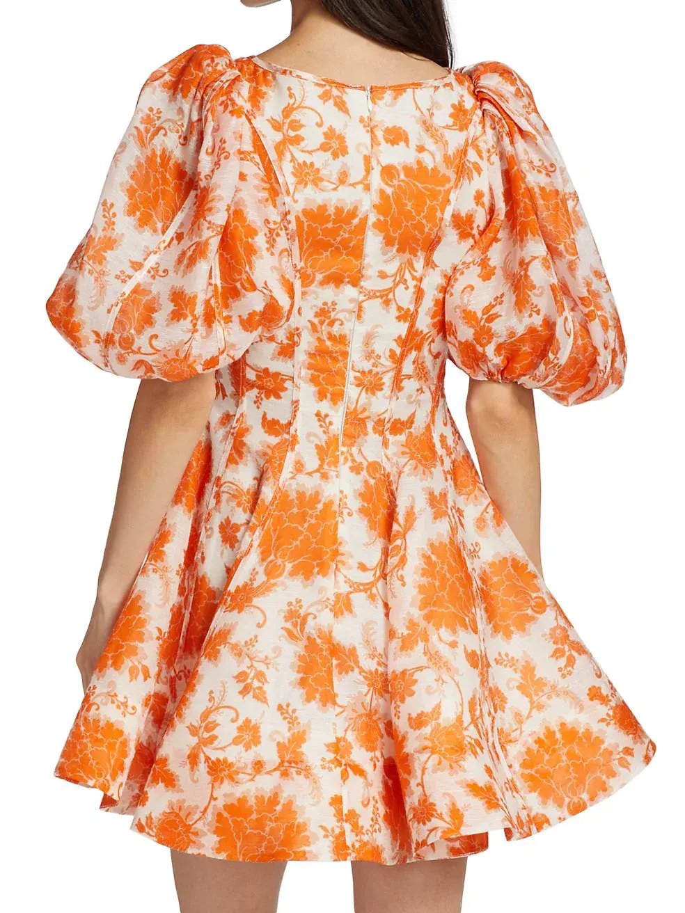 Zimmermann Postcard Puff Sleeve Mini Dress Print Size 1/Au 10 photo 5