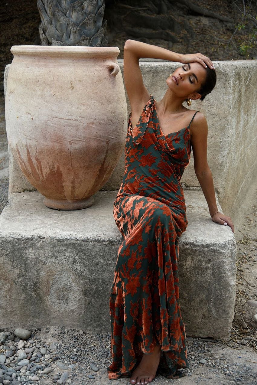 RAT & BOA VIENNA DRESS - BURNT ORANGE DEVORE photo 3
