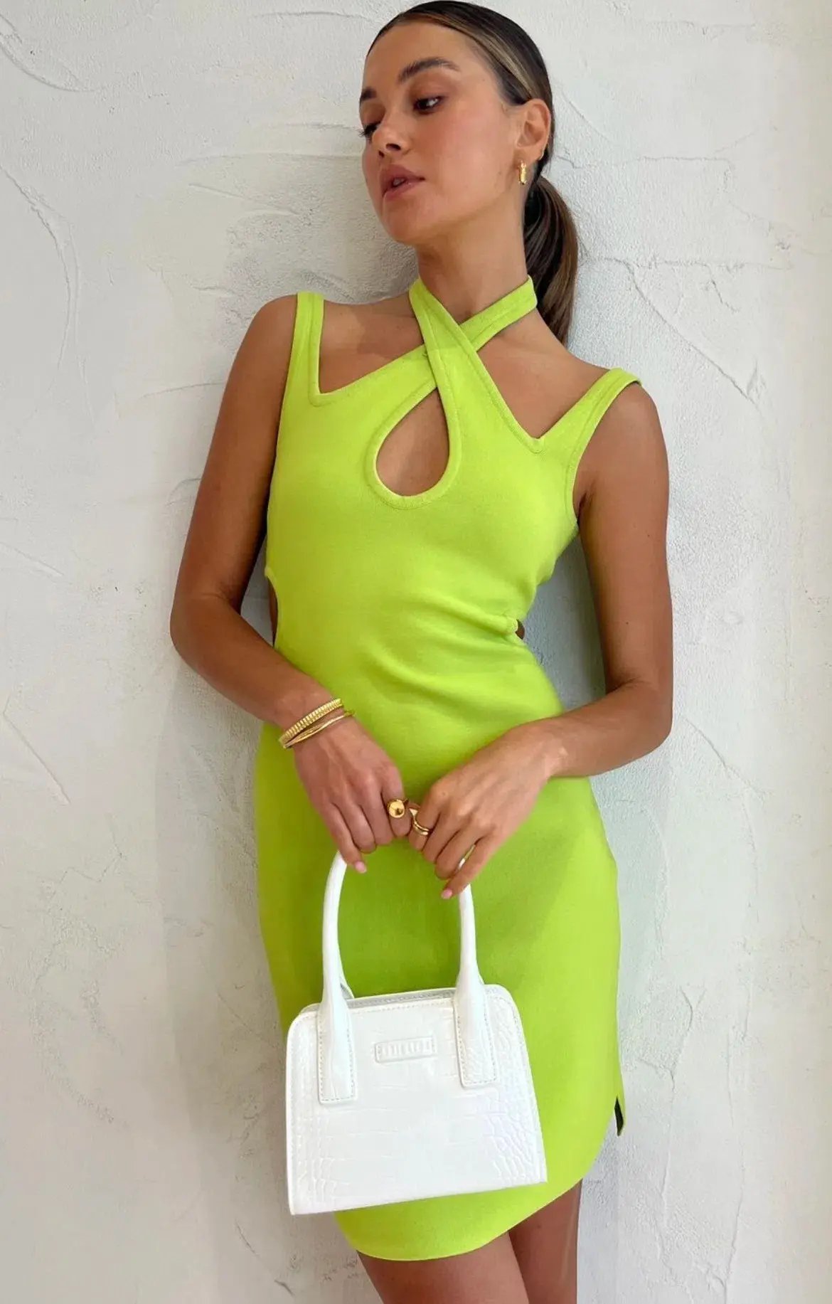 Manning Cartell Party Values Mini Knit Dress Green Size 12 photo 3