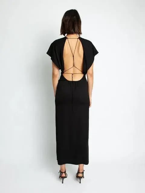 Christopher Esber Knot Back Aulenti Tee Dress Black Size 6 photo 2