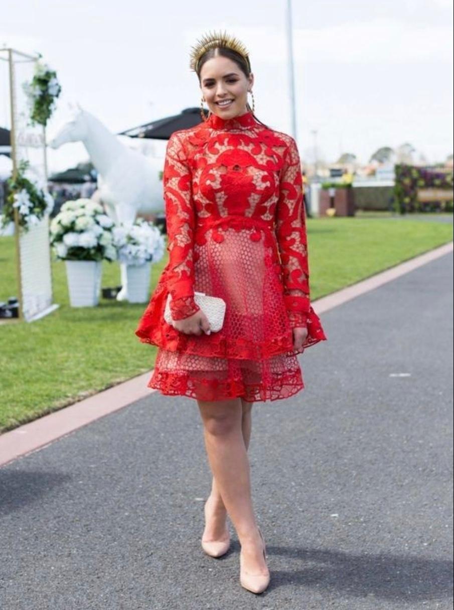 Thurley red ceremony dress photo 3