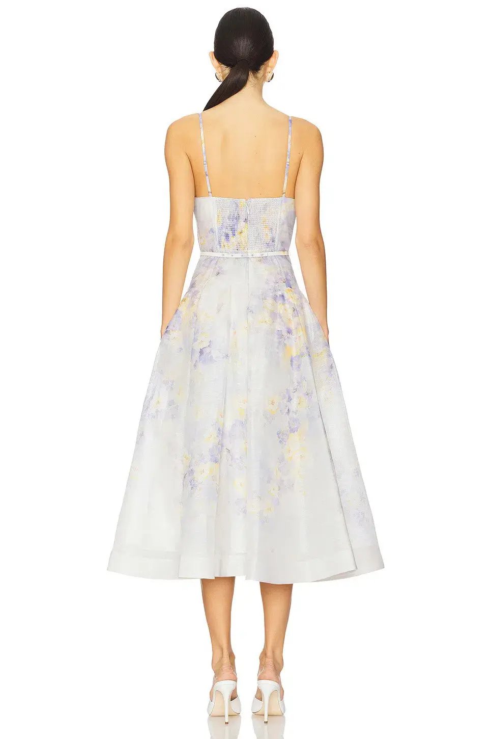 Zimmermann Crush Twist Front Midi Dress Lilac Floral Size 0P / AU 6 photo 2