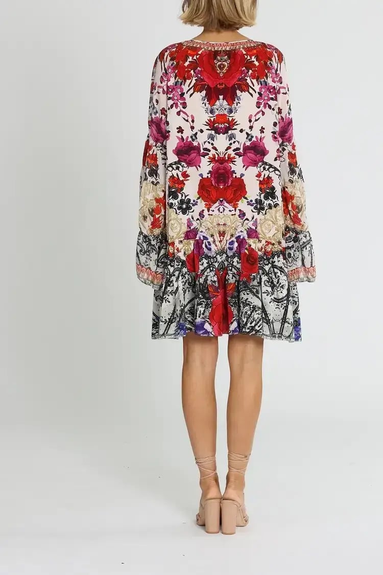 Camilla Gathered Panel Dress in Reign Of Roses Size 14 photo 3