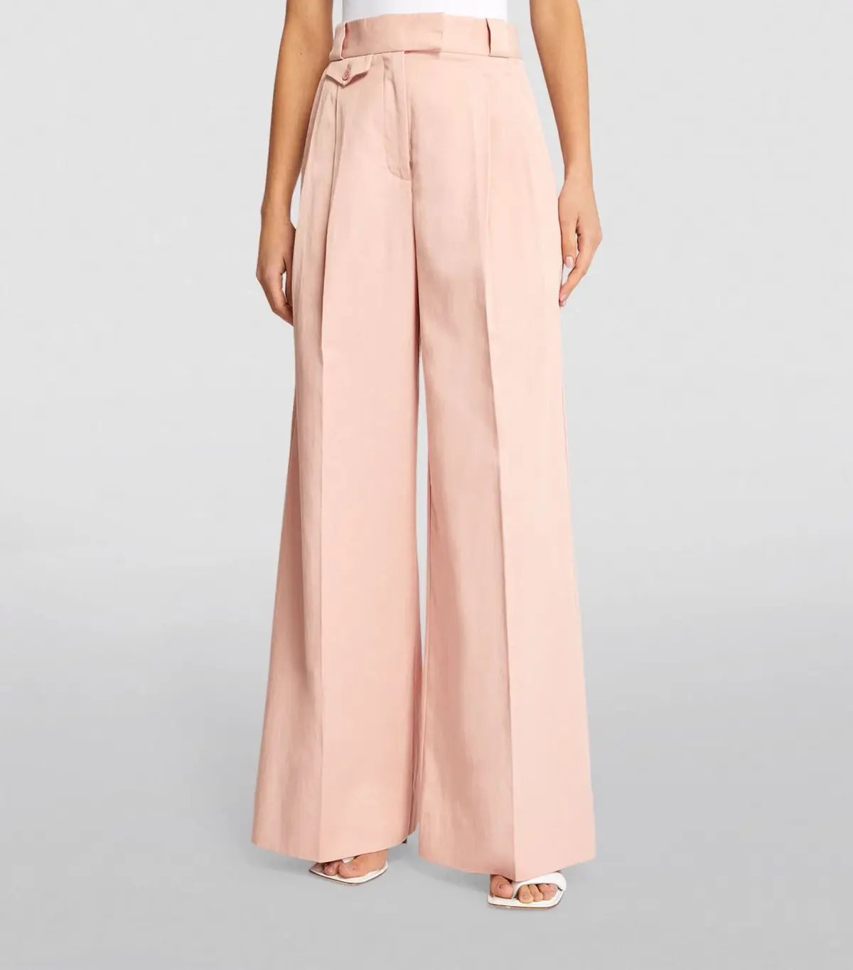 Shona Joy Sara Oversized Tailored Vest Size 8 and Tailored Wide Leg Pants Size 10 Set Powdered Pink photo 2