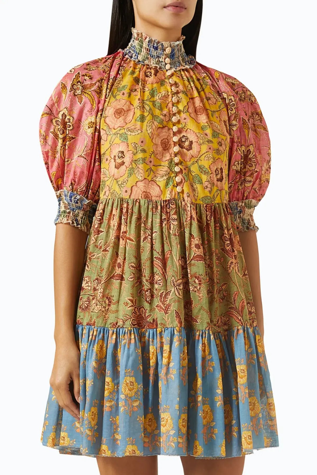 Zimmermann Junie Lantern Mini Dress Spliced Size 3 photo 2