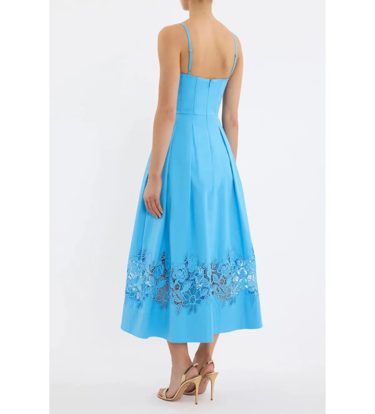 Rebecca Vallance Montreux Midi Dress Light Blue Size AU 12 photo 3