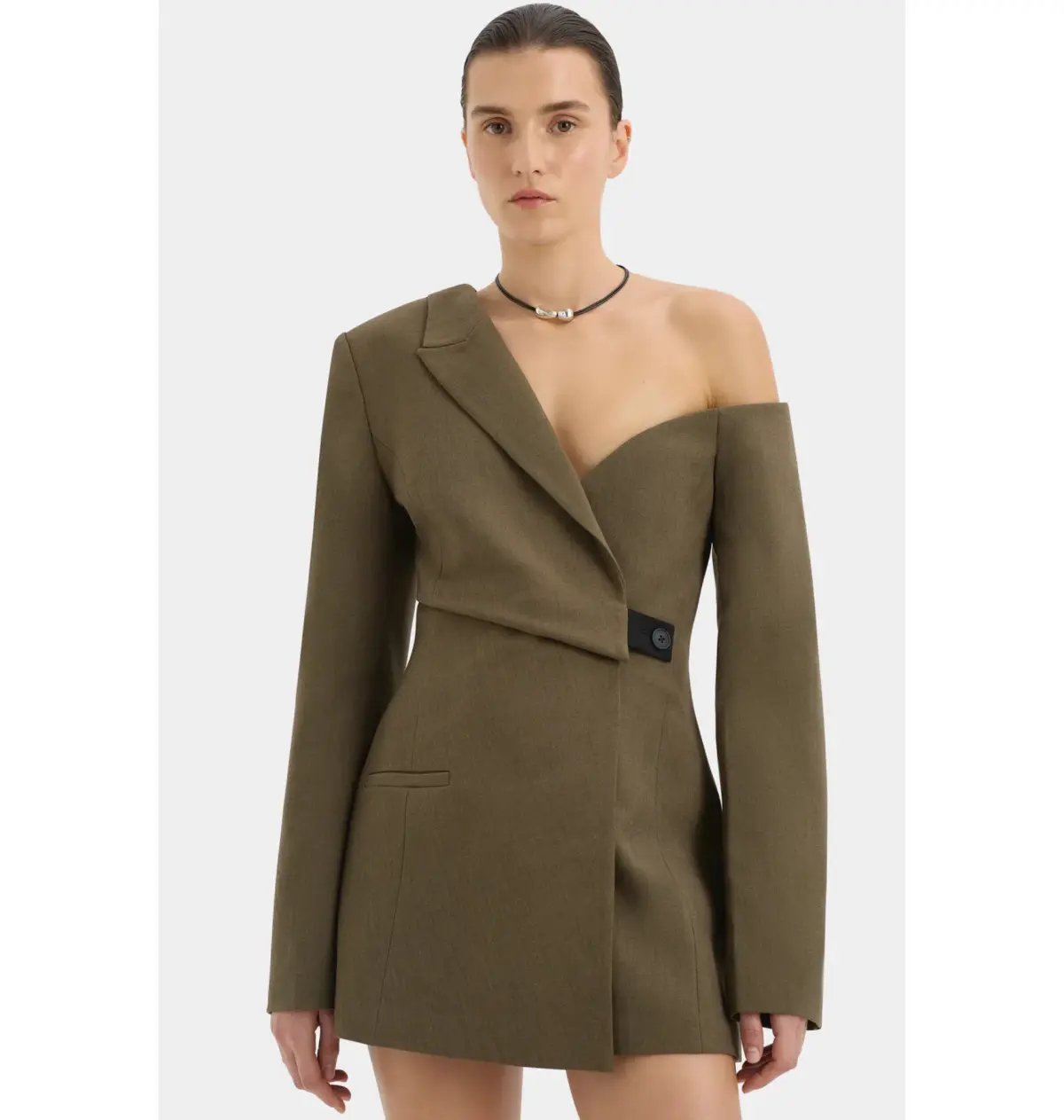 Sir the Label Sartoria Mini Dress in Chocolate Marle Size 0 AU 6 photo 3