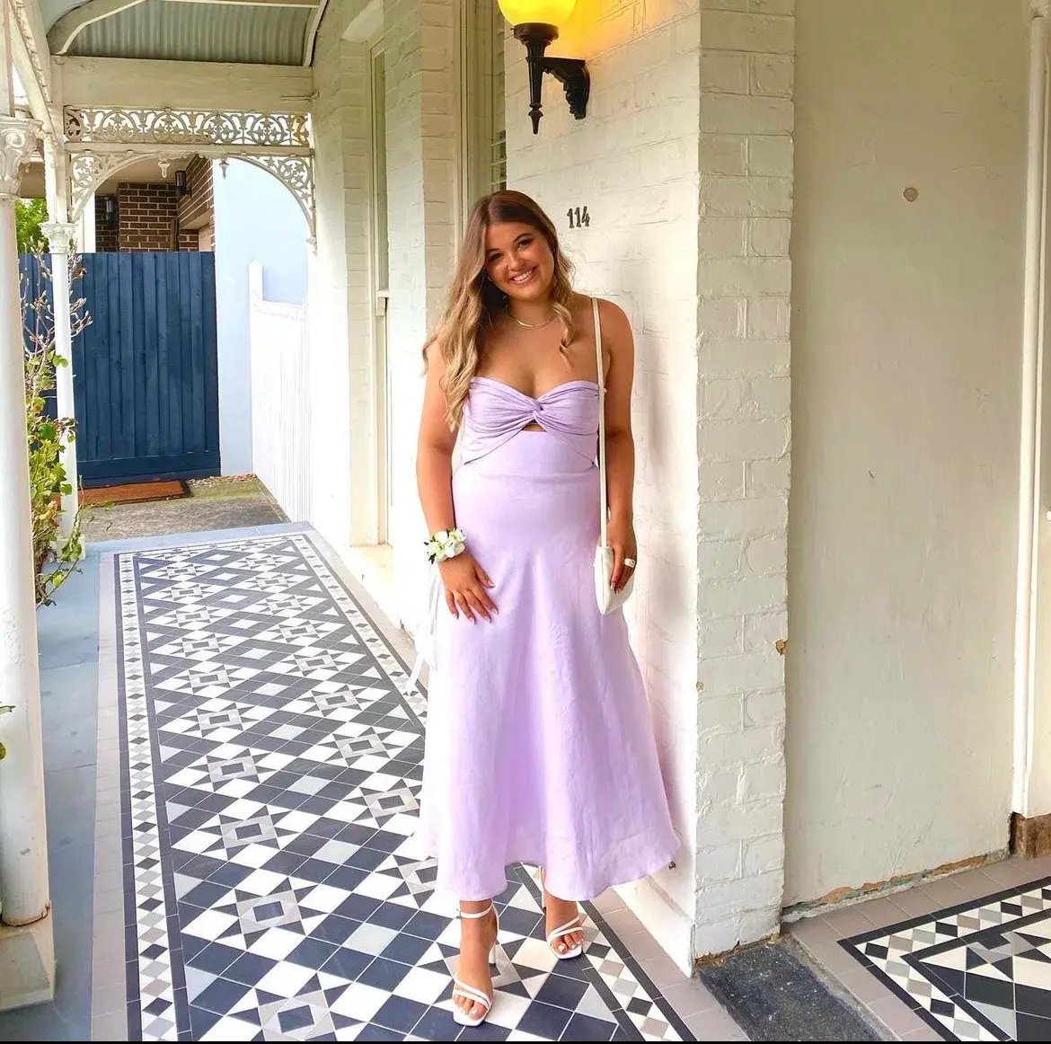 By Johnny Billie Strapless Dress Lilac Size 10 photo 2