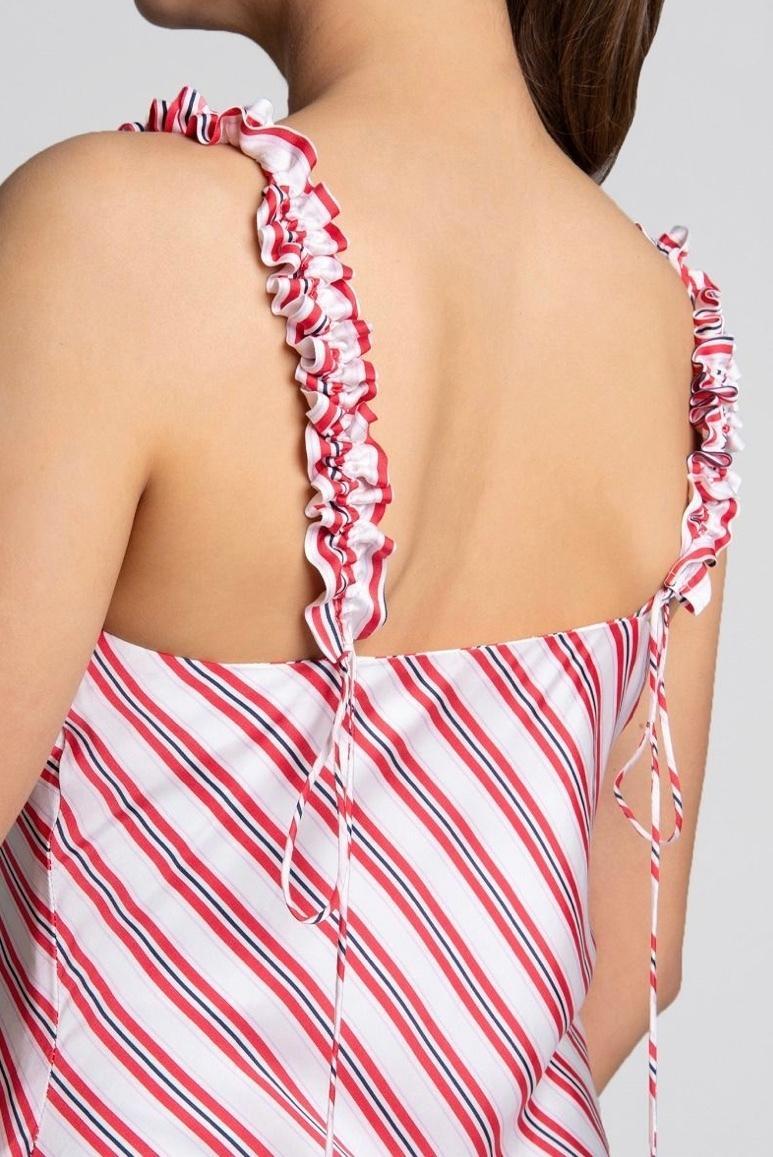 Rebecca Valance Marrakech Mini Red Stripe Dress Size 10 photo 2