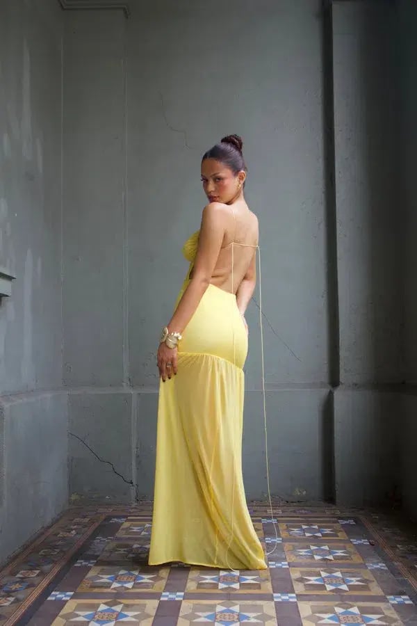 Deconduarte Belle Maxi Dress Yellow Size 6 photo 3