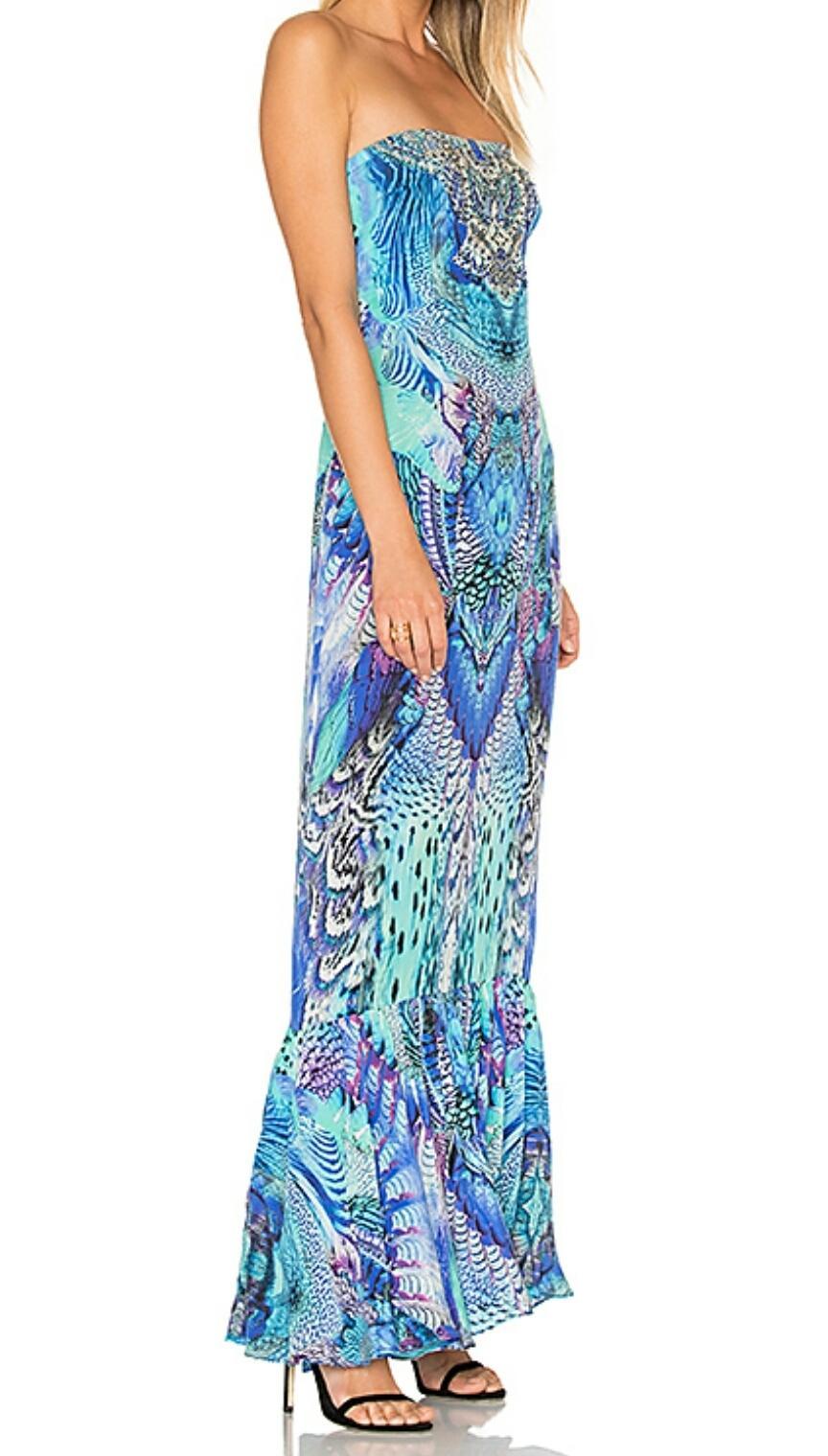 Camilla Moondance Strapless Long Dress with Frill Print Size 8 photo 4