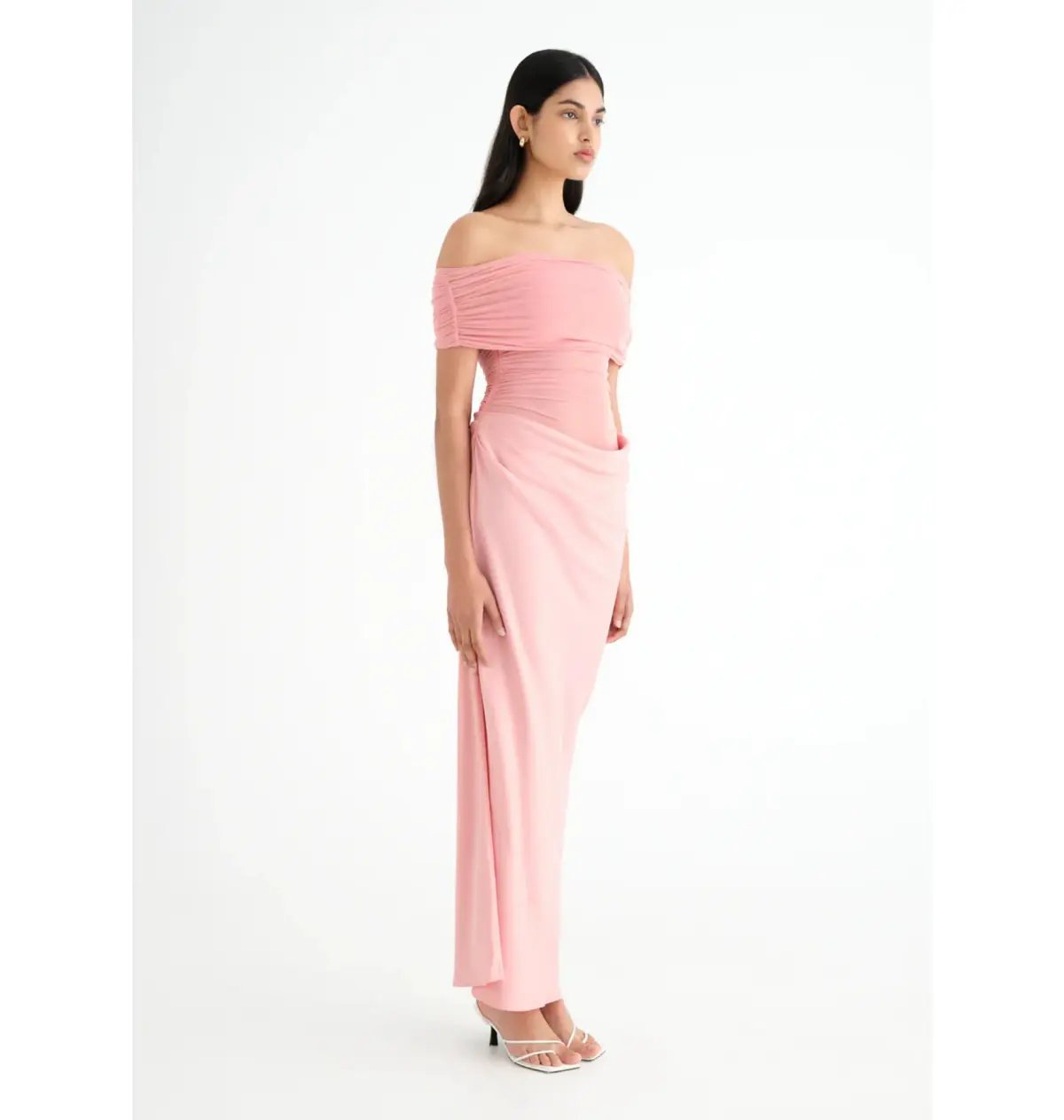 Benni Nico Off Shoulder Maxi Dress Candy Floss Size AU 8 photo 2