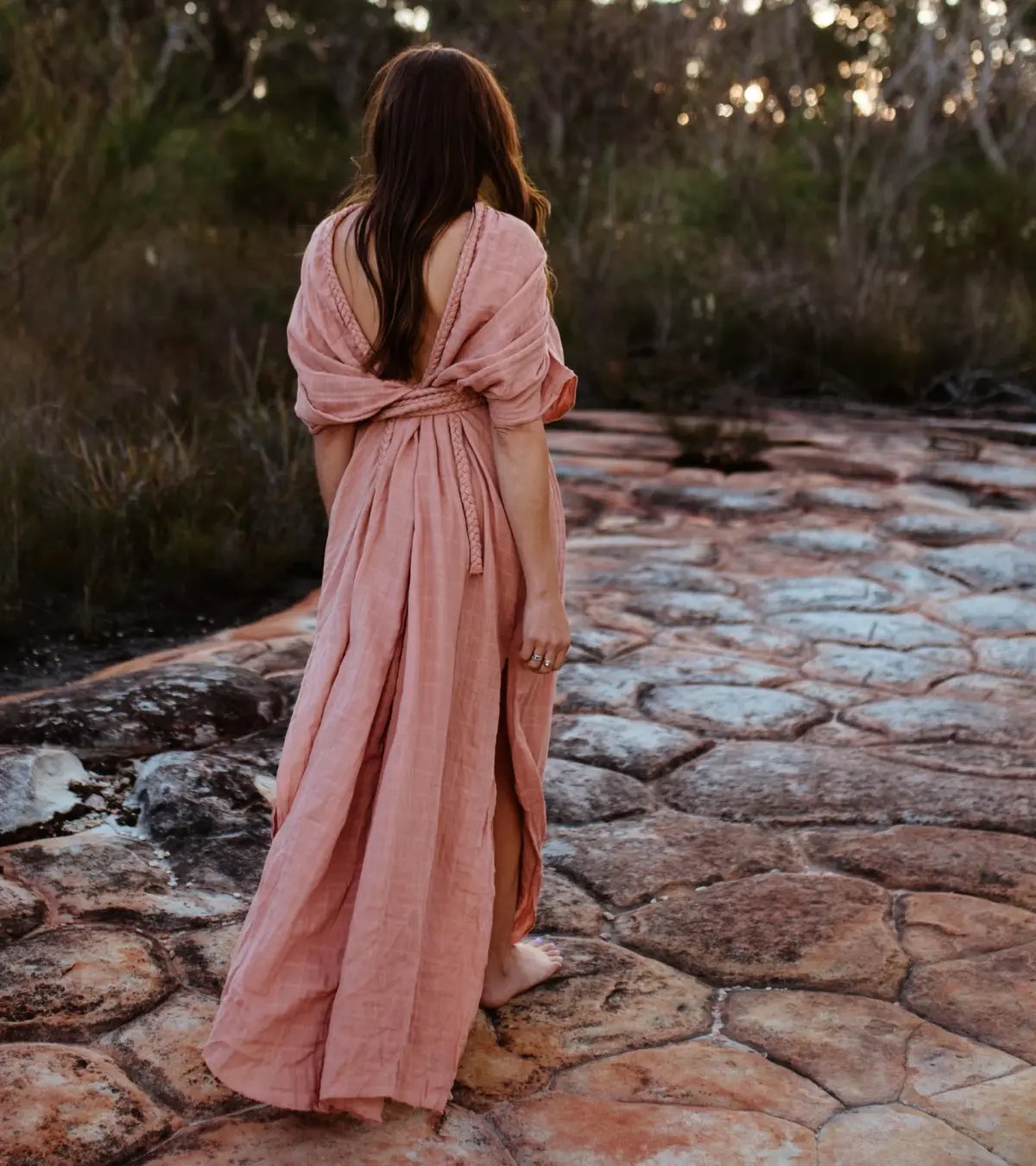Chic Le Frique Ophelia Maxi Dress Salmon Pink One Size photo 2