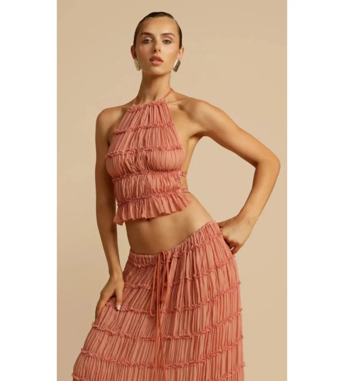 Arcina Ori Juliette Halter And Skirt Set Peach Size M / AU 10 photo 2