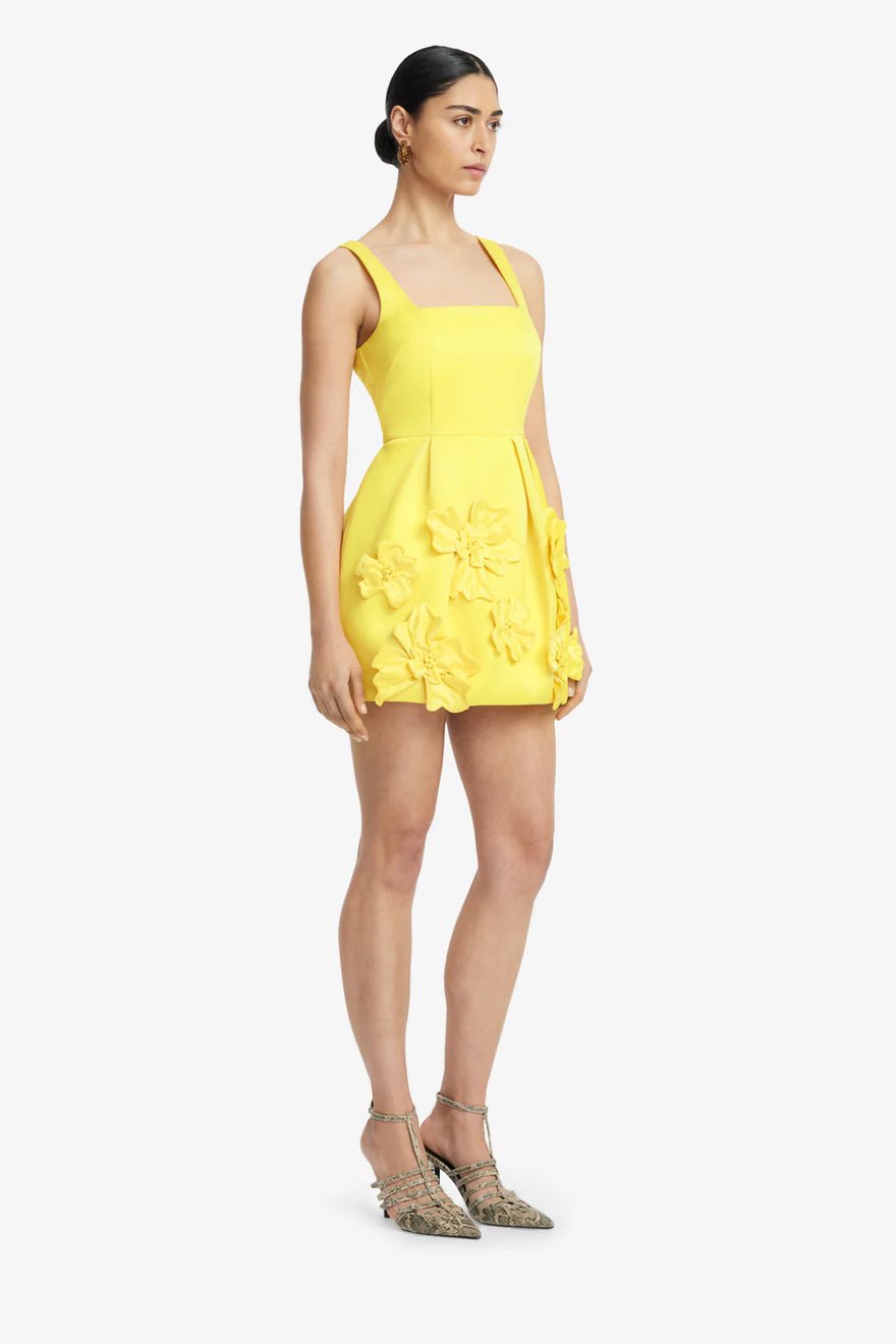 Leo Lin Piper Floral Appliqué Bell Shape Mini Dress - Sunshine photo 2