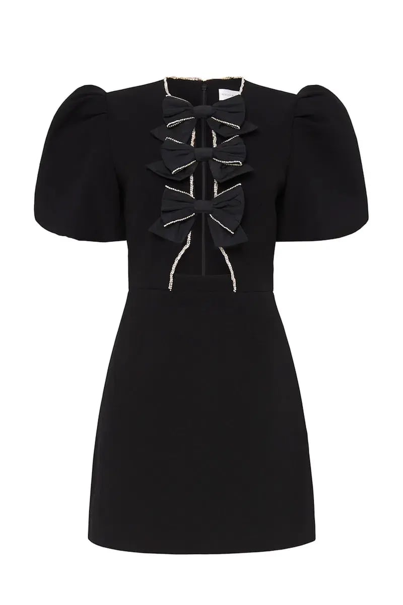 Rebecca Vallance Katie Bow Mini Dress Black Size 14 photo 6