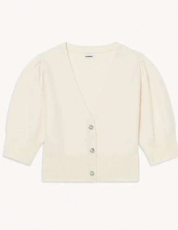 Sandro Wool Cardigan Ecru Size 1 photo 4