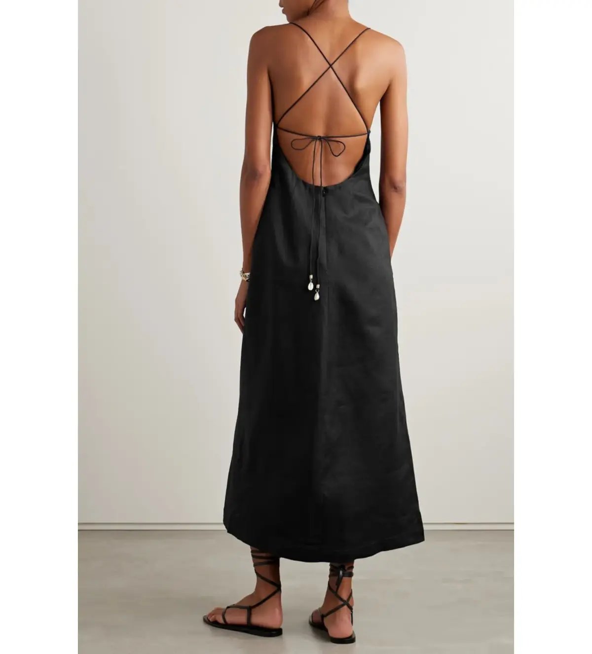 Zimmermann Halcyon Linen Midi Dress Black  Size 4 / AU 16 photo 2