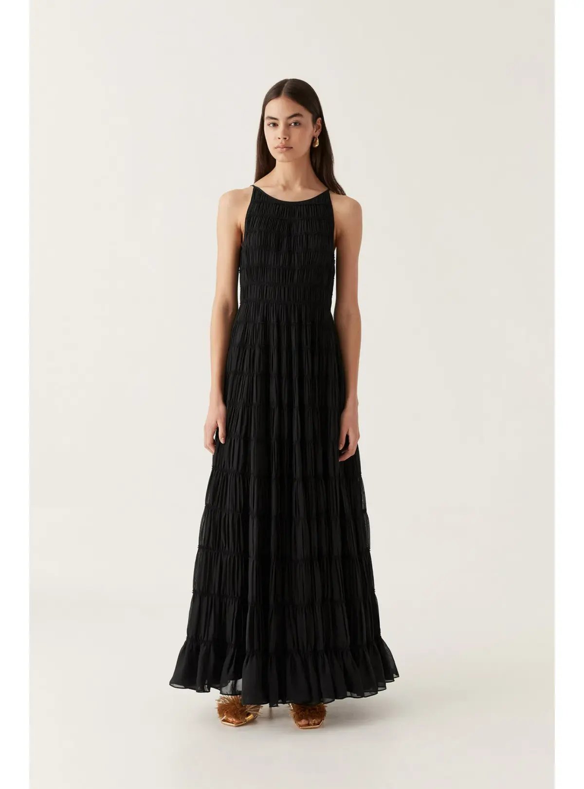 Aje Rosewood Ruched Maxi Dress in Black Size AU 12 photo 2