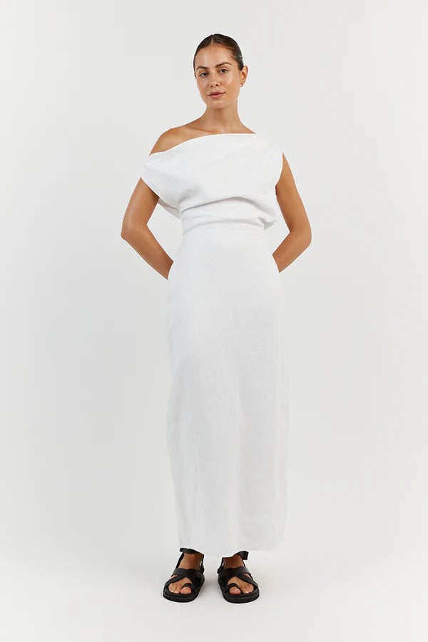 DISSH Cass Linen Dress - White photo 2