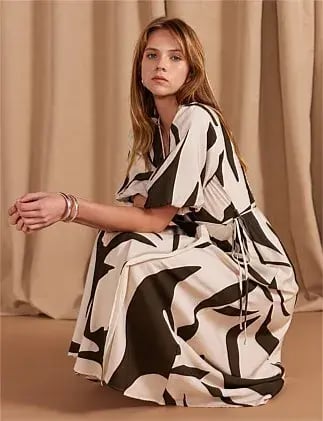 Staple The Label Acacia Wrap Midi Dress Print Size 8 photo 5