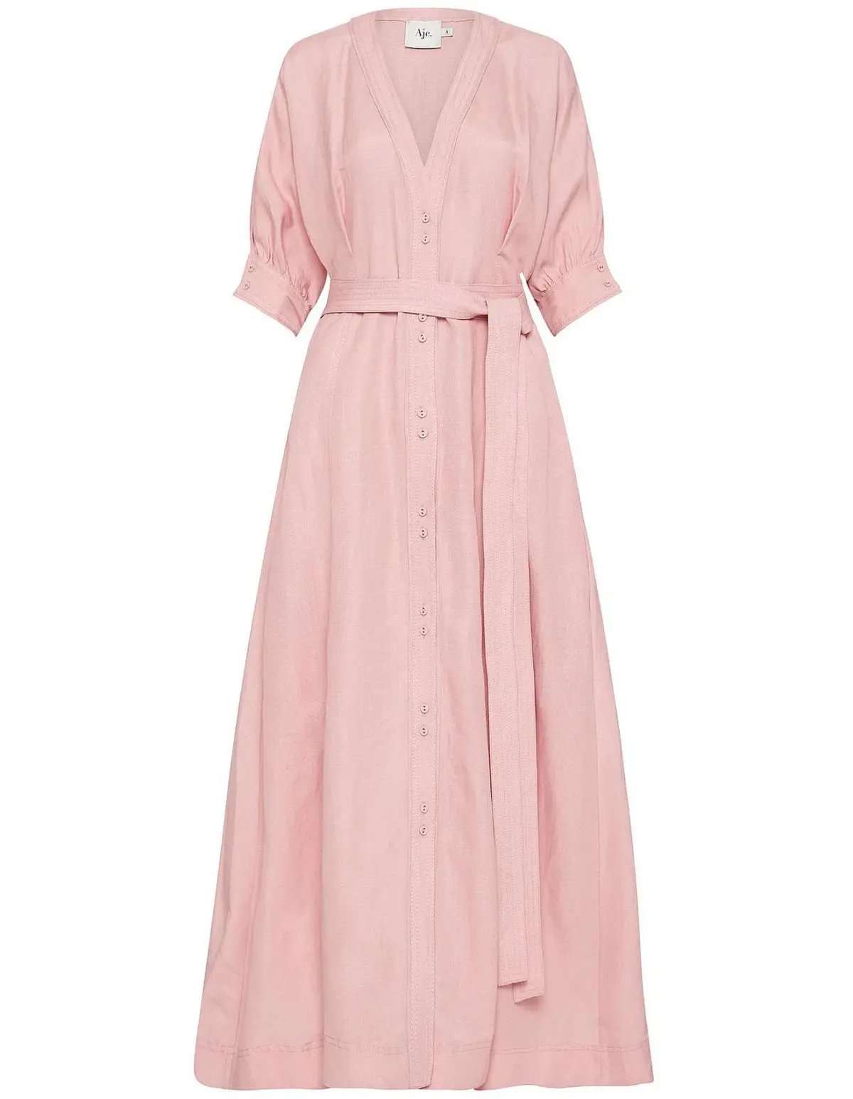 Aje Ennoble Midi Dress Pink Size 6 photo 3
