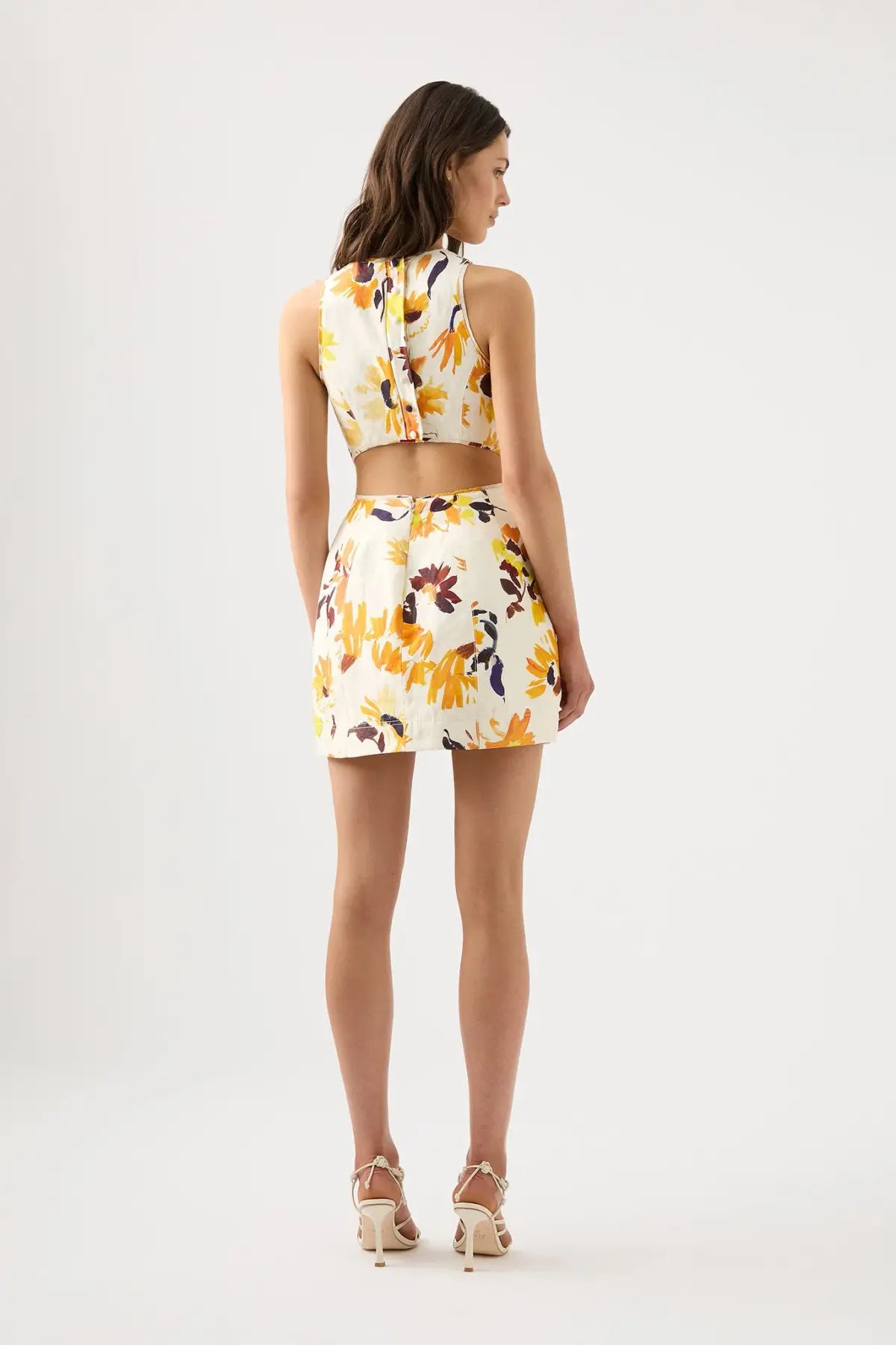 AJE Tulip Cutout Mini Dress Print Size 6 photo 2