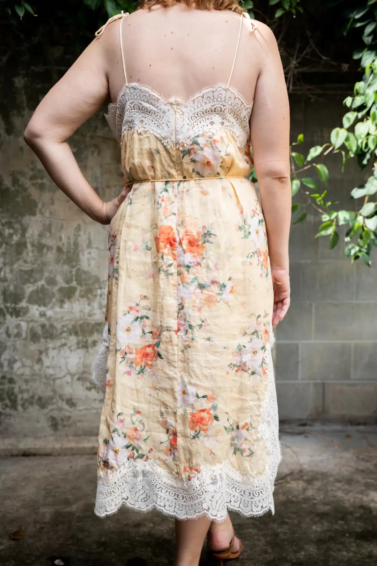 Zimmermann Everley Lace Slip Midi Dress Yellow Size 4 / AU 16 photo 2
