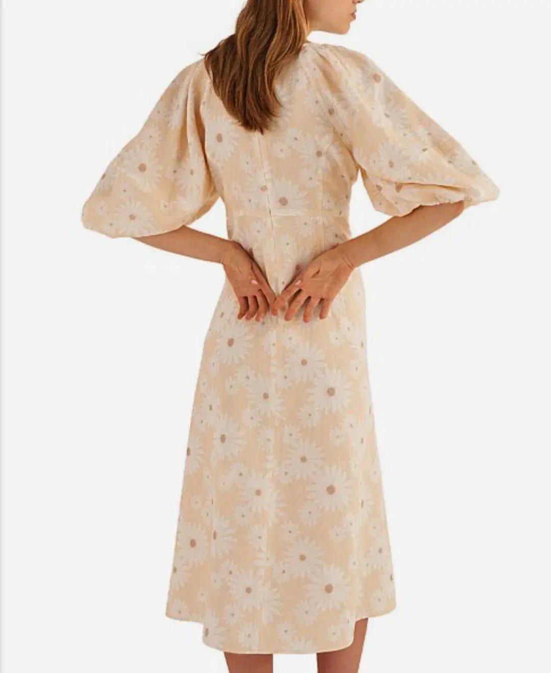 Oroton Daisy Print Midi Dress Size AU 12 photo 3