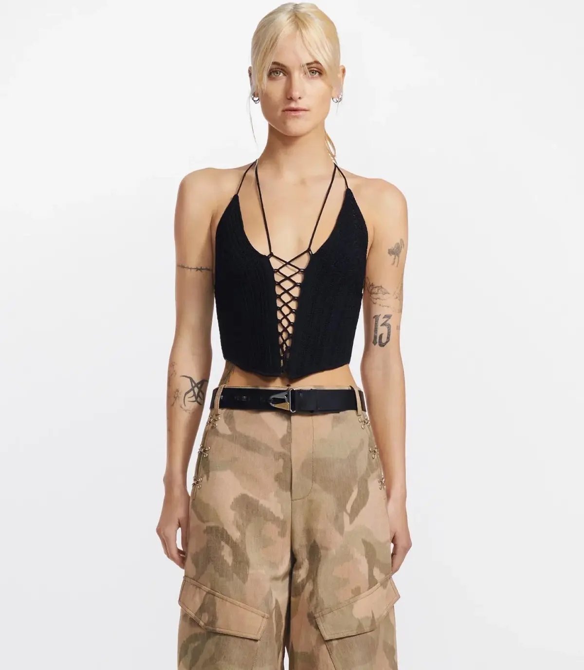 Dion Lee  Crochet Tie Corset Black Size S / Au 8 photo 2