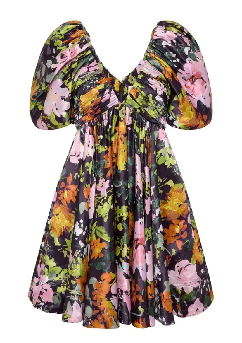 Aje Gabrielle Plunge Mini Dress Midnight Floral Size 10 photo 3