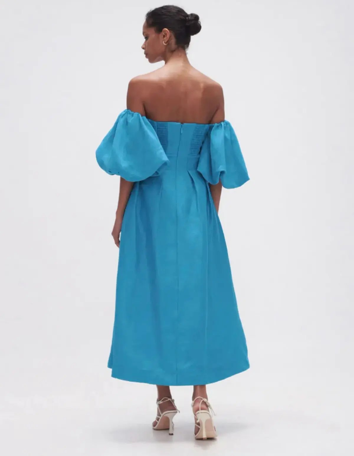 Aje Eugenie Off Shoulder Midi Dress Blue Size 12 photo 2