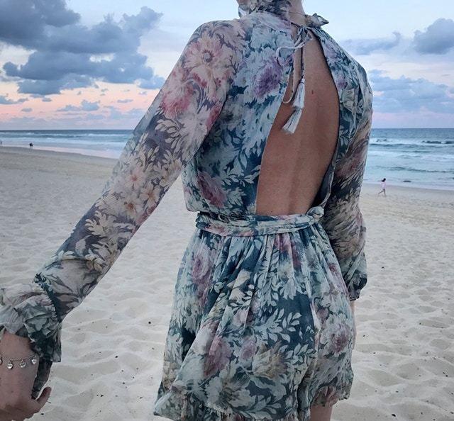 Zimmermann Cavalier Playsuit Grey Smoke Floral Size 0 / AU 8 photo 3